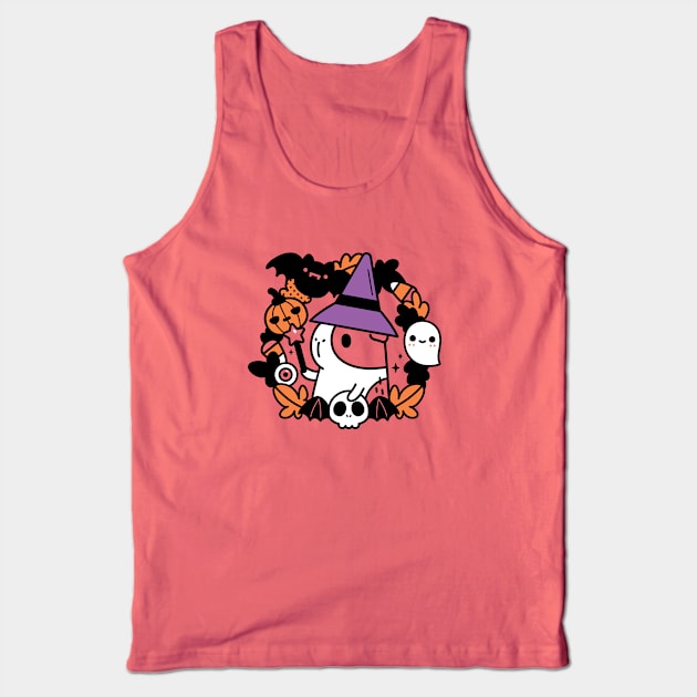 Bubu and Moonch, Halloween Witchy Guinea Pig Tank Top by Noristudio